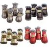 Dog Apparel 4pcs Waterproof Pet Warm Shoes Winter Super Dogs Boots Cotton Anti Slip For Small Product Chihuahua XS-XXL