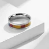 Rainbow Gay Ring Band Finger Stainless Steel Rings for Men Women Wedding Bands Gold Black Fashion Jewelry Will and Sandy