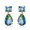 Bijoux de mariage Gold 925 Argent Elegant Green Tourmaline Drop Boucles d'oreilles pour femme Vert Tourmaline Gemstone Boucle d'oreilles Bijoux Bijoux