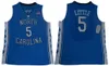 バスケットボールジャージ5ナッツィールの小さなカーター32ルカイヤーノースカロライナタールヒールマイケルカレッジバーンズヴィンスUNCブルーブラックジャージショートパンツシャツ