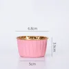 50pcs Cupcake Wrappers Crimping Muffin Cases Cake Liner Gold Silver Coated Paper Cups Heat Resistant Baking Mold Cakes Supplies