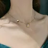 Collana a farfalla non sbiadita in acciaio al titanio Collana corta da donna con chiusura a catena in osso Vento freddo INS Gioielli semplici