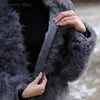 Cappotti di vera piuma di struzzo da donna Moda invernale Giacche di pelliccia naturale Soffice piuma di tacchino Lady S1002 H1027