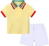 Summer toddler meninos moda roupas conjunto crianças algodão lapela polo t-shirt + shorts 2pcs roupas para meninos bebê conjuntos casuais
