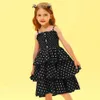 Hello Hello Desfrute de Meninas Vestidos 2021 Verão Adolescentes Dot Sling Princesa Bolo Elegante Crianças Crianças Roupas Menina Vestido 4 8 10 Anos Q0716