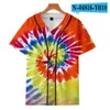 Custom Man Baseball Jersey Knappar Homme T-shirts 3D Printed Shirt Streetwear Tees T Shirts Hip Hop Kläder Fram och bak Skriv ut Bra 011