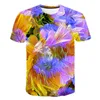 Herrst-shirts T-shirt 2021 Summer Flower Floral 3D Printing Printed Fashion Street Trend All-Match Style325s