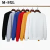 Autumn Sweatshirt Men Clothing Long Sleeve Oversized White Black Red Spring Mens Plus Size 6XL 7XL 8XL 9XL Loose Pullover Tops 210813