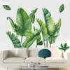 Nordic verde folha planta adesivo de parede praia palm tropical folhas diy adesivos para casa decoração sala de estar cozinha 211025