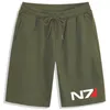 Men's Shorts Summer Mass Effect N7 Logo Print Custom Made Brand Solid Color Man Loose Comfortable Leisure Formal Men Short