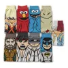 Chaussettes pour hommes 1 paire homme anime tricot hip hop femme dessin animé tube moyen modèle de couture drôle décontracté rue coton skateboard