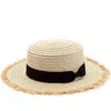 New Flat High sun Hat Summer Spring Berretti da viaggio da donna Bende Beach child Traw Hat Cappello da bambina traspirante G220301
