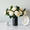 5PCS 12cm Big Rose Real Touch Latex Artificial Flower for Home Wedding Party Decoration Table Arrangement Fake s 210706