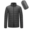 Men's Down & Parkas 2022 Winter Men Warm Windbreak Waterproof Big Pocket Puffer Jacket Stand Collar Solid Soft Thick Plus Size Coat
