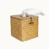 Vintage Handcraft Rattan Tissue Box Seagrass Serwet Uchwyt Uchwyt Tissue Roll Papier Wiklinowy Wiken Tissue Box Organizer Home Decor