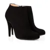 Dames Luxe Designer Laarzen Womens Hoge Hakken Booties Zwarte Kastanje Lederen Suede Winter Enkle Knieboot Damesschoenen