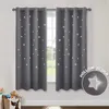 MAKEHOME Creux Étoiles Rideau Occultant pour Enfants Chambre Salon Trois Couches Tissus Fenêtre Rideau Décor À La Maison Étoiles Tulle 210712