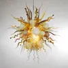 Accueil Lustres Lampes Or Moderne LED Pendentif En Verre Soufflé À La Main Éclairage pour Salon Salle À Manger Chambre Lampe Lustre Lumières 60 par 70 CM