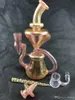 smoking accessories evaporated gold and silver recycler glass hookah bong 14mm joint factory direct concessions220N6401660