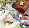 Rose Gold Diamonds Ring Quartz montre de luxe femmes mode montre-bracelet rouge bleu rose bracelet en cuir Femme Populaire Petit Lcrime premium horloge montres