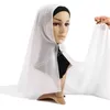 25 couleurs mode mousseline à bulles unie avec boutons pratique Hijab Wrap solide musulman Hijabs écharpe Turbanet foulard