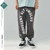 Spårbyxa våren harajuku byxa joggers båge engelska tryckta hip hop harem byxa streetwear sweatpant bomull byxor 210527