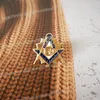 Atacado Masonic Lapel Pins Badge Mason Freemason Retro Estilo Britânico Business Professional Wear BLM35