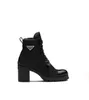 2021 Botas Femininas Designer de Couro Escovado e Nylon Ankle Boots Feminino Motociclista Plataforma Plana Austrália Inverno Salto Tênis Com Caixa