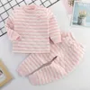 Kid Pyjamas Winter Children Clothing Sets Warm Fleece Pajamas For Boys Thicken Girls Sleepwear Baby Thermal Underwear 211023