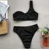Swimwear das mulheres para mulheres 2021 maiô Bikini Único ombro oco sexy cintura alta split designer tamanho grande