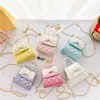 Koreaanse stijl portemonnees en handtassen voor meisjes mini kant crossbody tas schattige kinderen parel boog pures en tassen baby munt tas tas