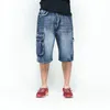 3/4 szorty męskie dżinsy szorty Mężczyźni Vintage Streetwear Moda Cześć Ulicy Denim Spodenki Mężczyźni Baggy Loose Male Bermuda Plus Rozmiar 44 210518