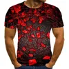 Erkek Grafik T Gömlek Moda 3 Dijital Tees Erkek Rahat Geometrik Baskı Görsel Hipnoz Düzensiz Desen Tops EUR Artı Boyutu XXS-5XL