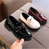 2021 Boy En Cuir Chaussures Fille pour école Noir Dance Baby Wedding Enfants Appartements Toddler Chaussure X0703