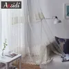 居間のための繊細な刺繍チュールカーテン居間の贅沢な白いシアーヴィル窓のカーテン寝室のレースコルチナパラサラ210712