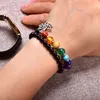 Bracciale con ciondoli in onice nero con fili di perline Pietra naturale Chakra elasticizzato Guarigione per donna Protezione spirituale Regalo per gioielli Kent22