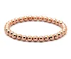 Wholale 10 pz/lotto 6mm 24K Oro Reale, Oro Rosa, Platino Placcato Rotondo Perline di Rame Uomo Donna Regali Di Compleanno Bracciale Elastico