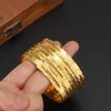 4pcs Dubai Gold Jewelry Bangles for Ethiopian Bangles Bracelets Jewelry Chinese Wedding Bridal Women Men Girks Bangles Gift Q0722