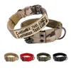 Colar De Cão Personalizado com Nome Cão Militar Cão Ajustável Nylon K9 Colar De Cão Tático Com D-Ring para Cães Grandes Médios 210729
