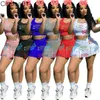 Mulheres Tracksuits Designer Dois Peça Vestido T Shorts Yoga Outfits Verão Sexy Slim Vest Skirt Jogger Sets Plus Size Roupas