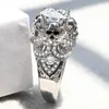 Luxury Skull Engagement Rings For Women Gothic Skeleton Classic Silver Color CZ Crystal Wedding Jewelry Drop Band258V1367728