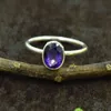 Naturlig Amethyst Cut Gemstone Ring 925 Sterling Sier Ringar Handgjorda Sier Smycken Leverantör