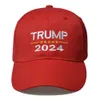 Berretto da baseball Trump 2024 Cappello moda protezione solare in cotone con fibbie regolabili Ricamo Lettere Cappelli USA Colore rosso e nero per l'estate all'aperto w-00747
