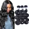 Indian Human Hair Body Wave Bundles 3/4 Pieces Unprocessed Natural Color Weave Extensions for Women