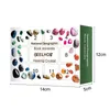 Feest Gunst 12 Dagen Mineralen Advent Kalender Box Natural Stone Pack Rock Samples Collection Gift voor Kids Geology Lover Sec88