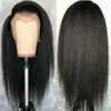 Glueless Lace Front Human Hair Wigs With Baby Hairs Kinky Straight Fake Scalp eller Closure Wig för Black Women Natural Hairline