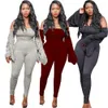 Womens Stretch Jumpsuit Rompers Solid Color Halter Long Sleeve Jumpsuit with Casual Cotton Irregular Clothing Wholesale