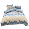 Bedding Sets Thickened Fleece 4pcs Set Winter Double-Sided Duvet Cover With Velvet Warm Fiber Quilt Coral Flannel Bed Sheet Pillowcase