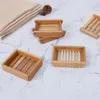 Natural Soap Tray Holders Bamboo Square 5Styles Soaps Dishs Supplies For Bath Shower Plate 5 26zz Q2