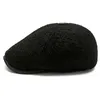 Bérets vieil homme visière chapeau hiver Sports de plein air froid et chaud Protection des oreilles bonnet en laine hommes grand-père béret Davi22